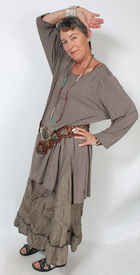 Sunheart OOAK oversize Tunic Top & Lagenlook Skirt Set Boho Hippie Chic Resort Wear Sml-5X