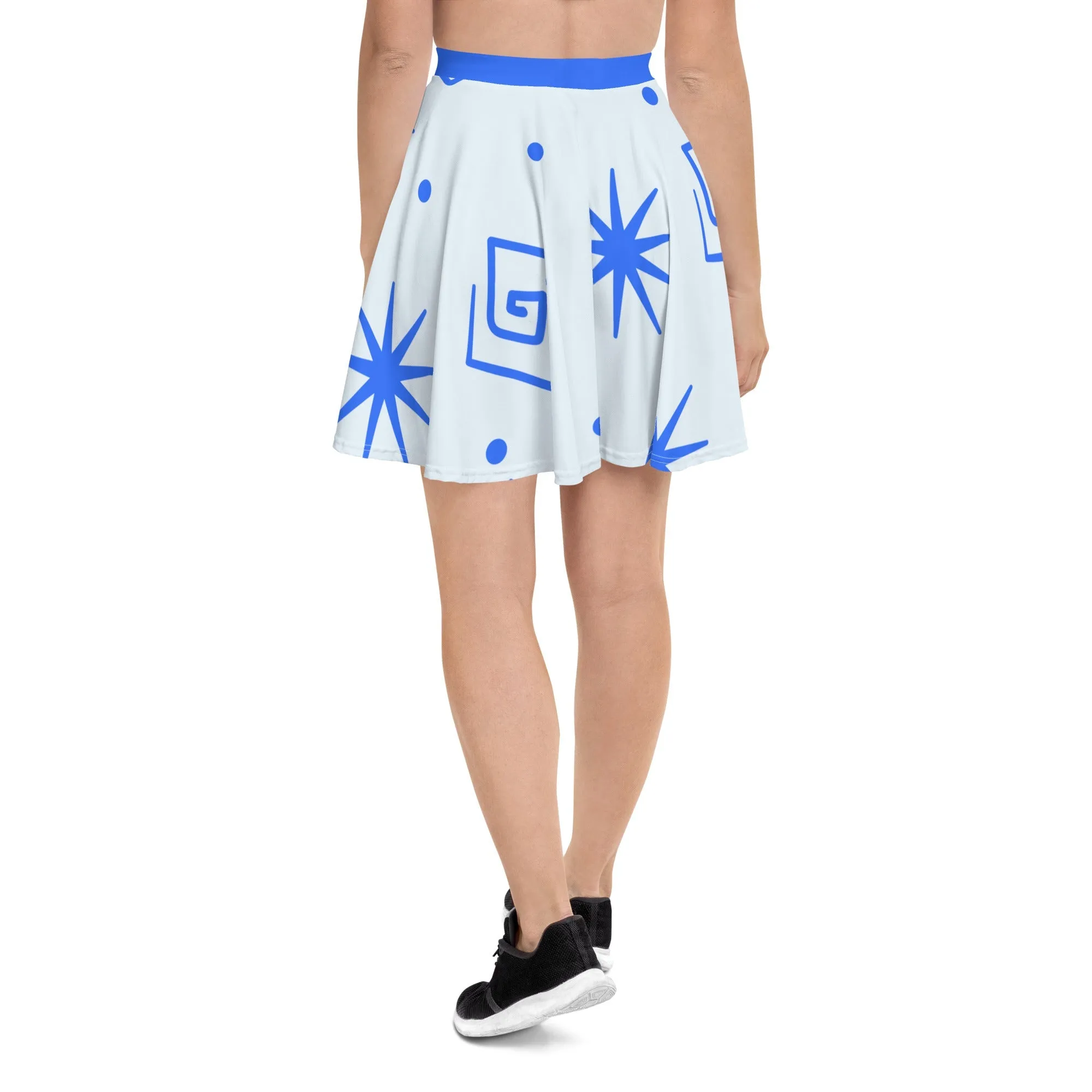 Teacups Blue Skater Skirt