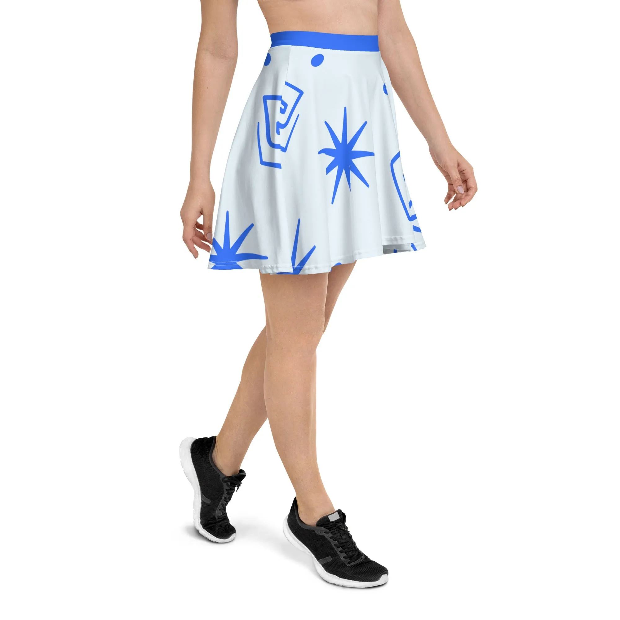 Teacups Blue Skater Skirt