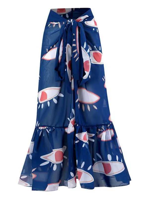 TEEK - Purplish Blue Navy Eye Beach Skirt