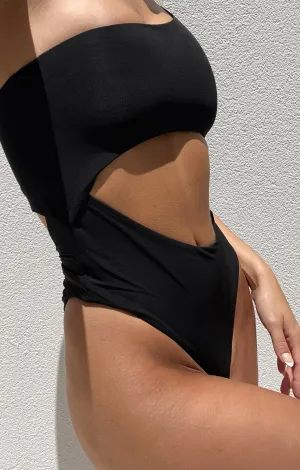 THE CUTOUT ONE PIECE - BLACK MESH