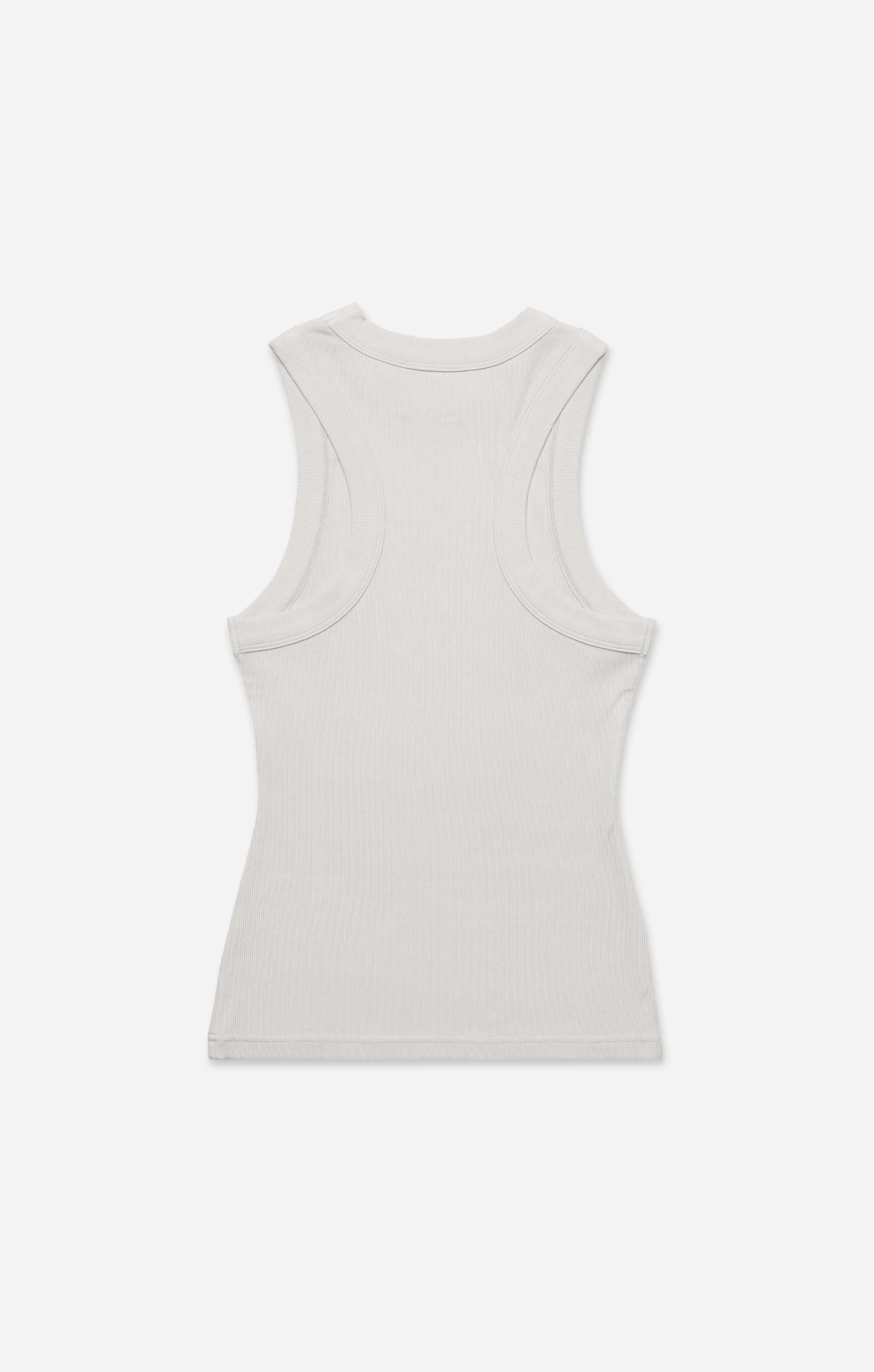 THE LUXE RIB HIGH NECK TANK - STONE