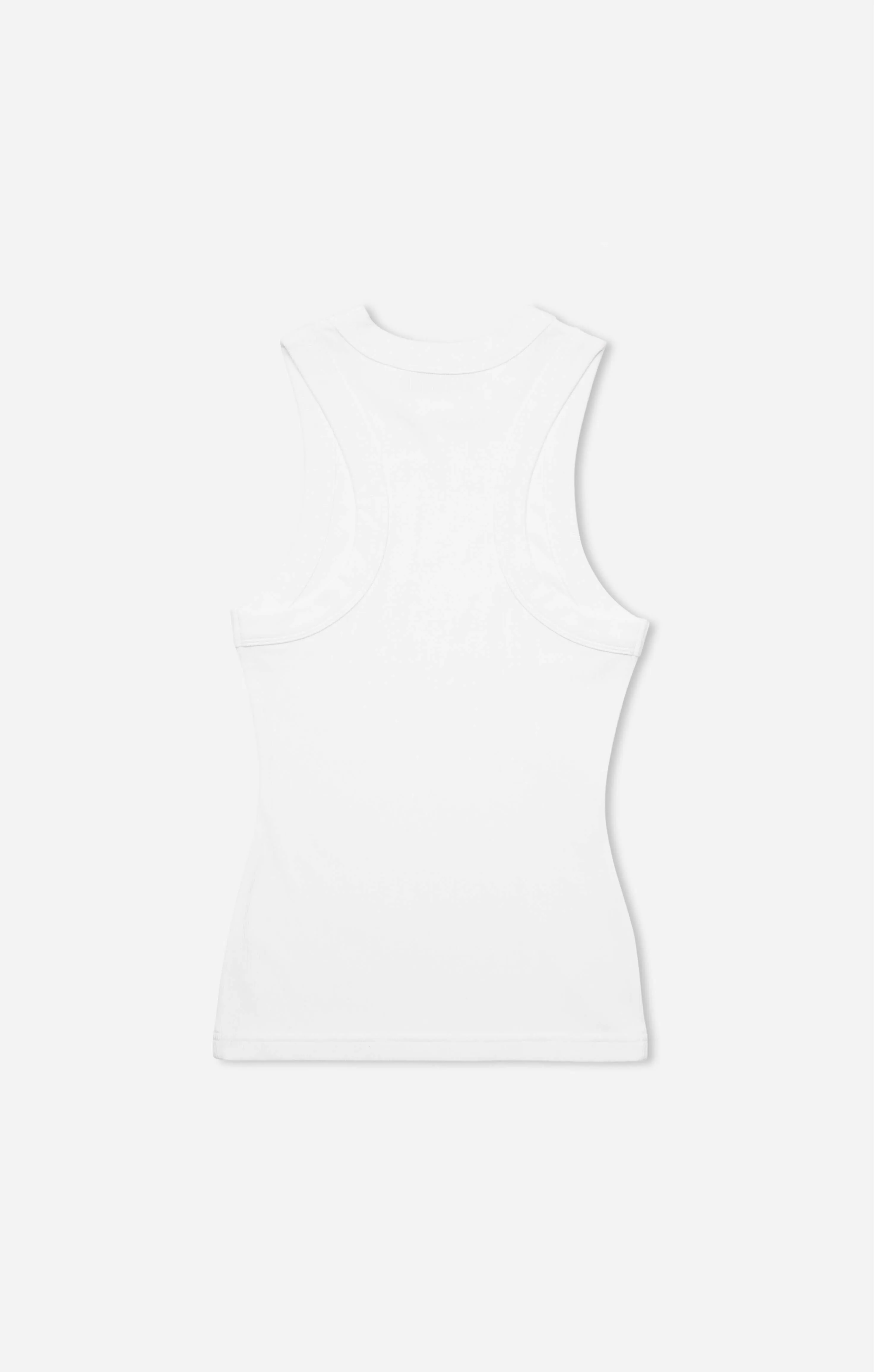 THE LUXE RIB HIGH NECK TANK - WHITE