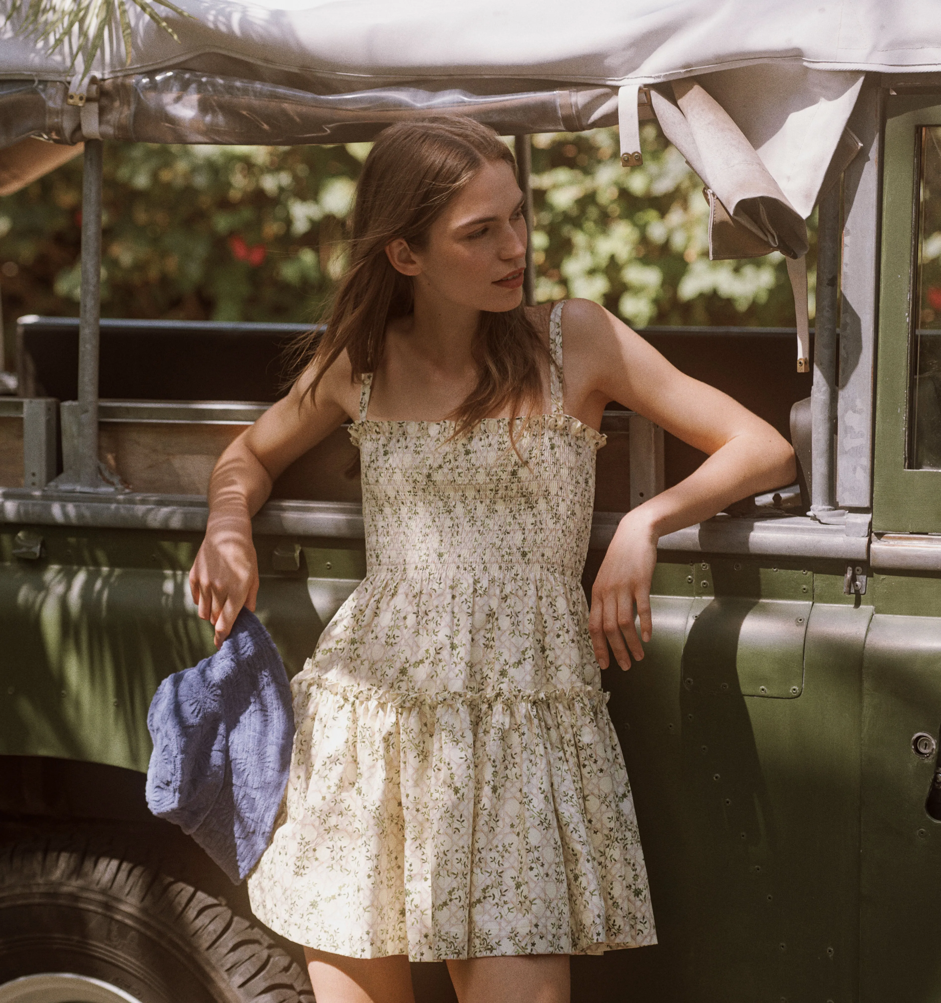 The Seraphina Mini Nap Dress - Yellow Basketweave Vine