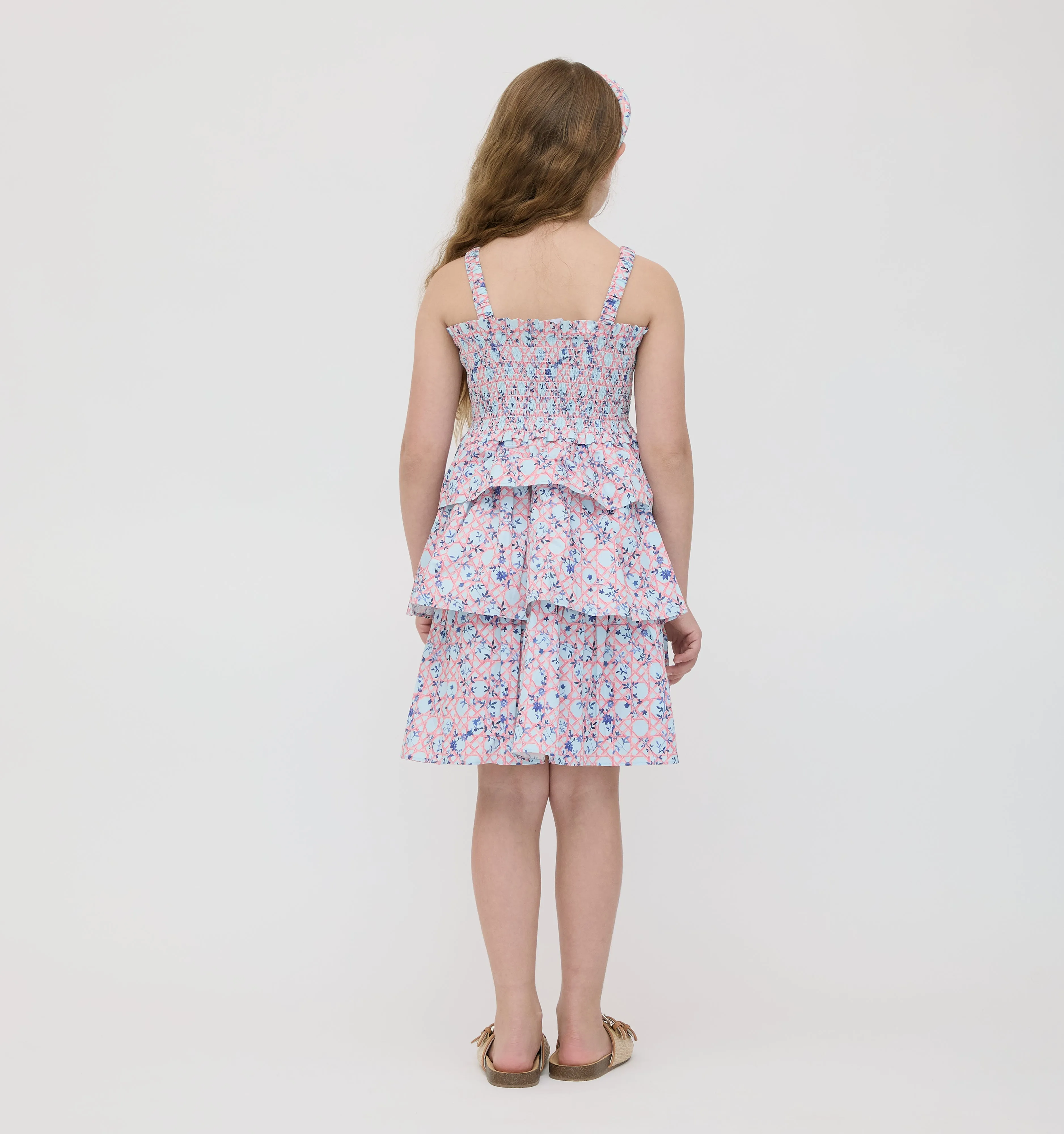 The Tiny Darcy Nap Dress - Pink Basketweave Vine