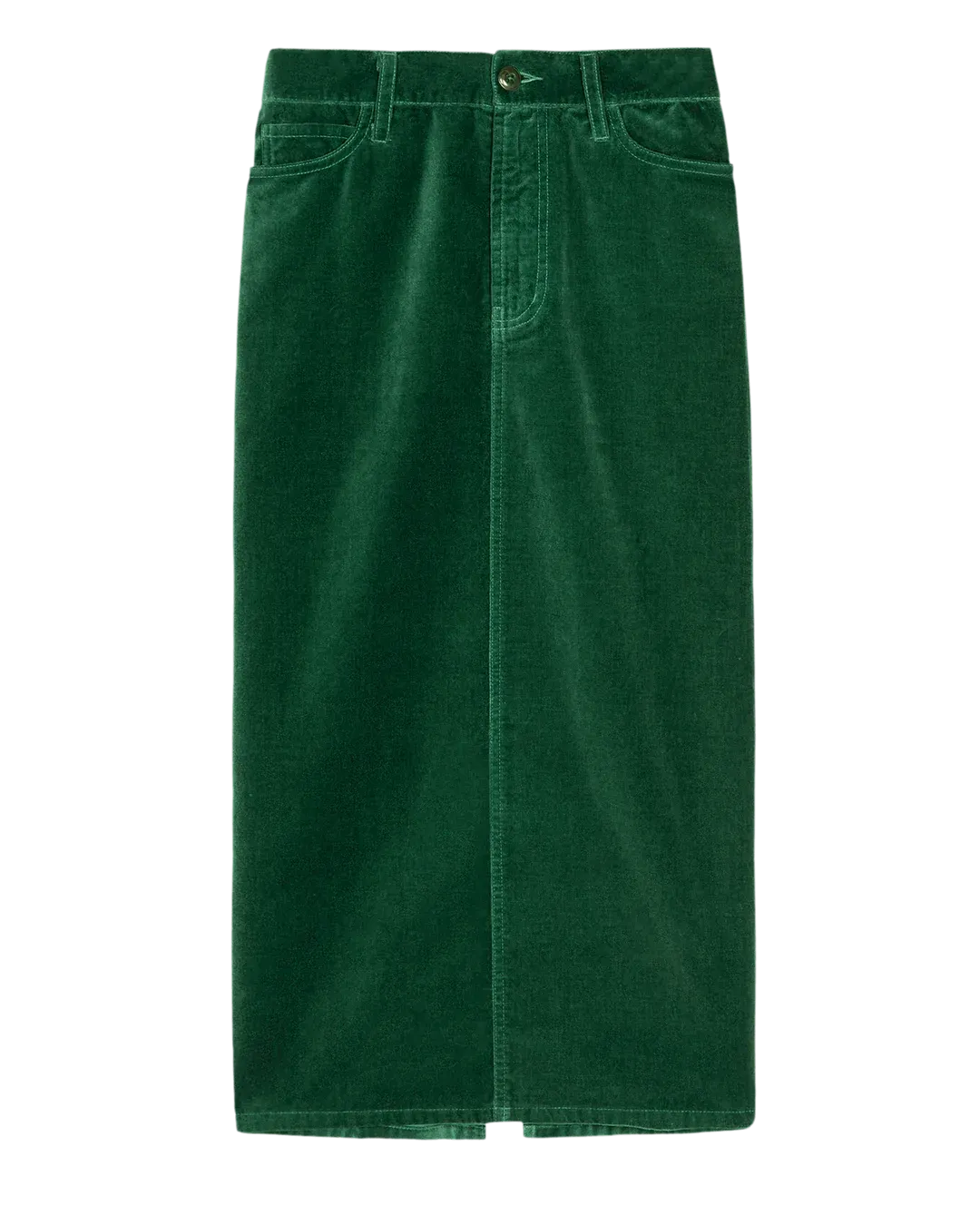 The Velvet Column Skirt- Emerald