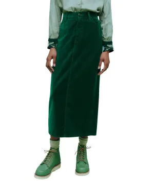 The Velvet Column Skirt- Emerald