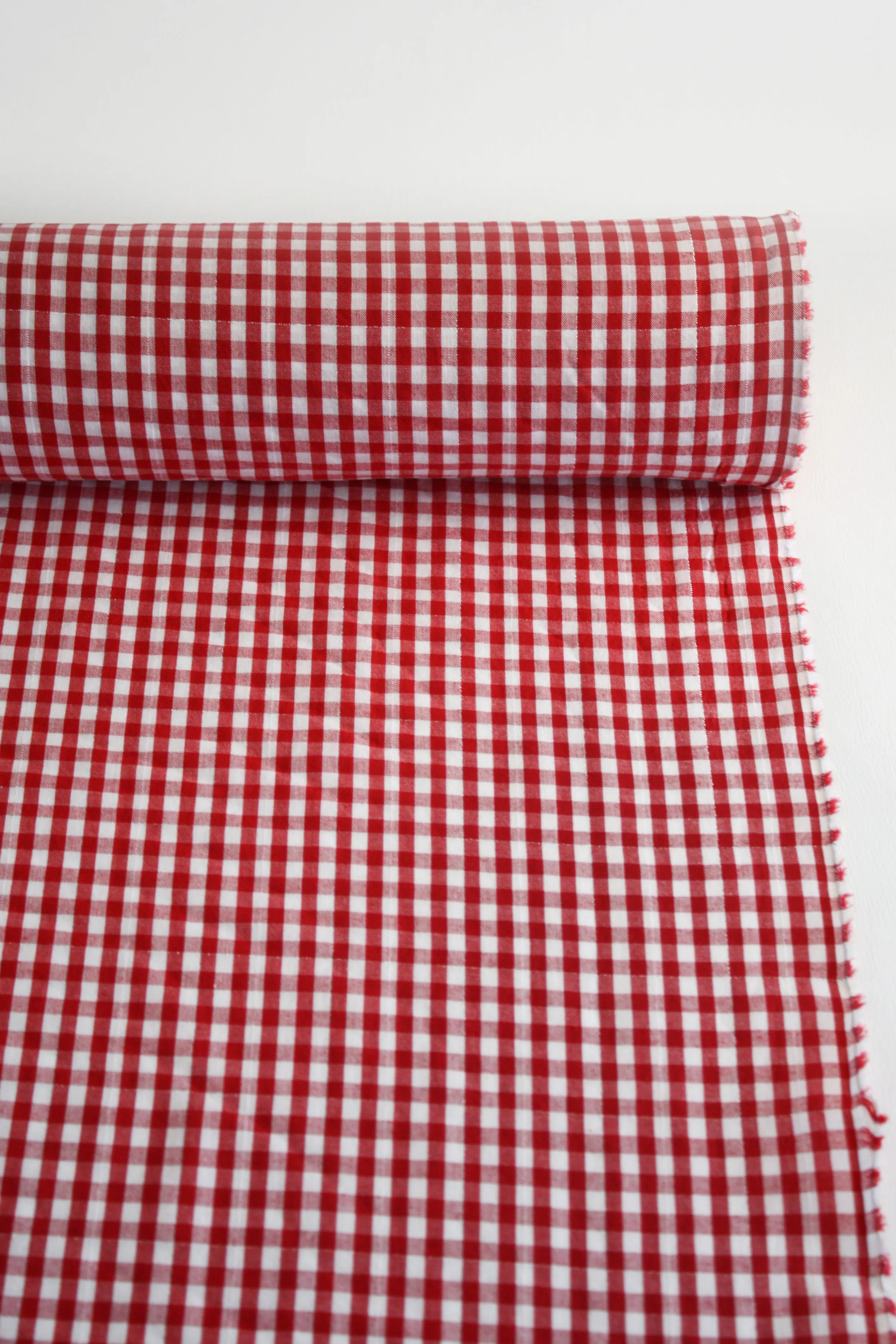 Tibby - Lurex Windowpane Linen | Ruby