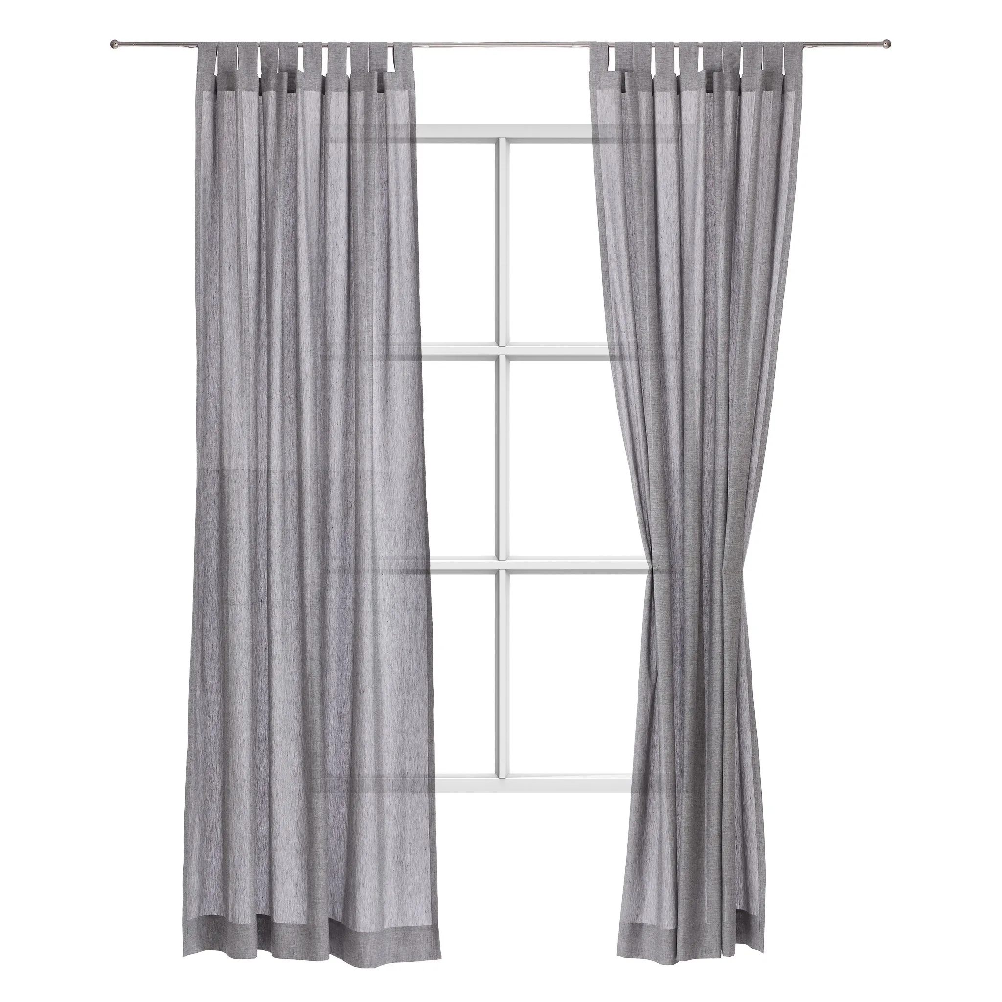 Tolosa Linen Cotton Curtain (set of 2) [Charcoal]