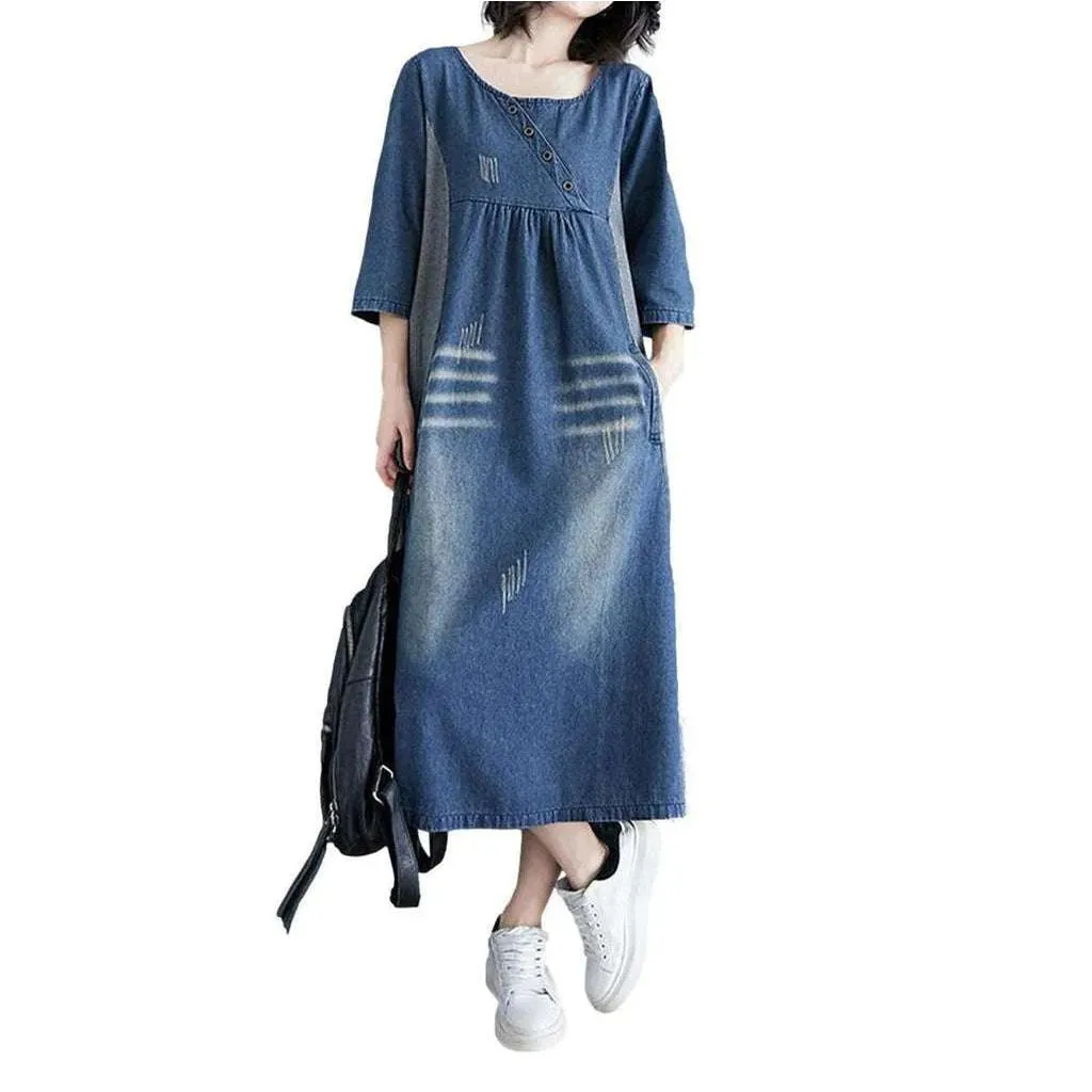 Urbane denim caftan dress