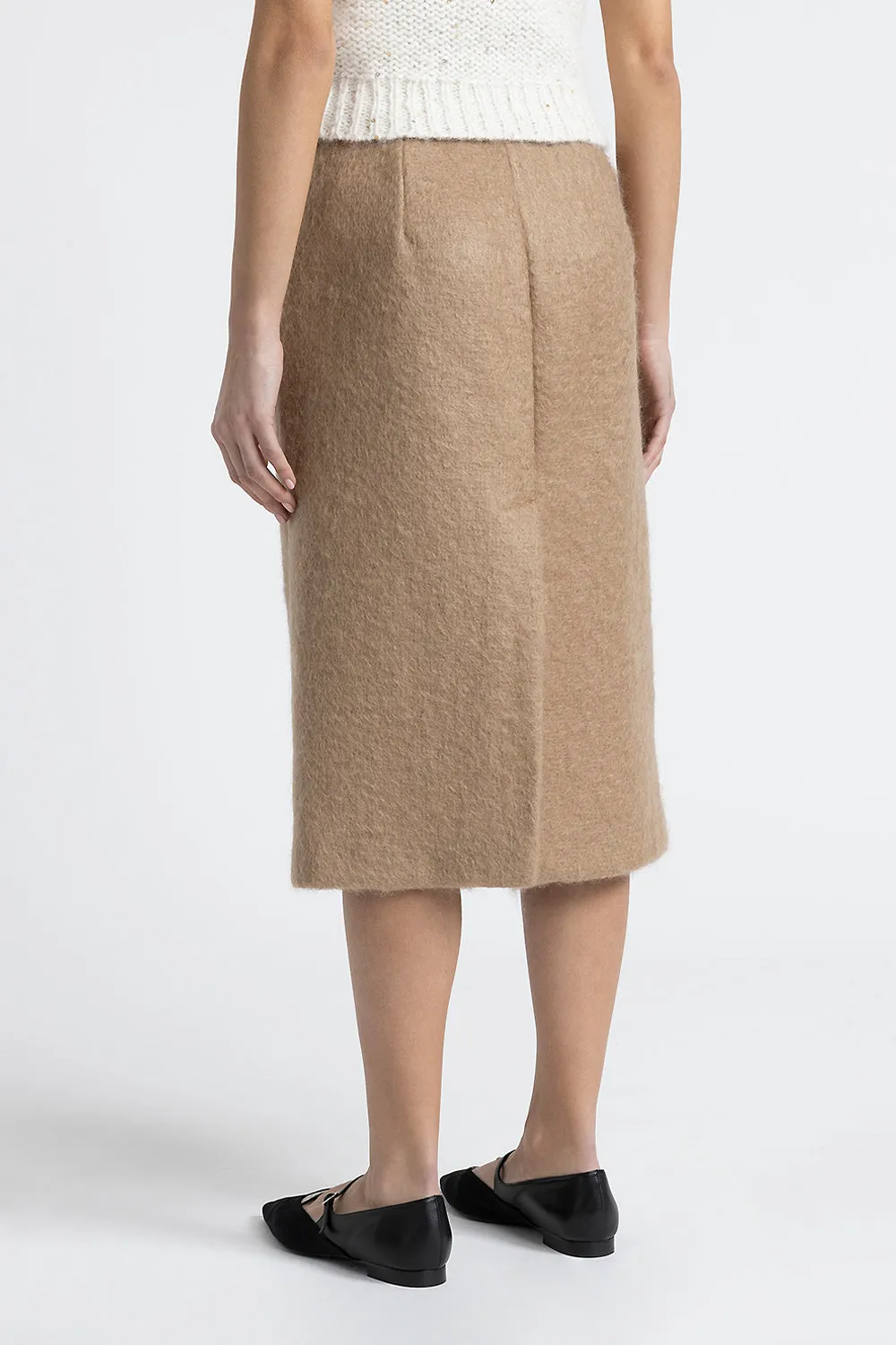 Wool and mohair pencil skirt