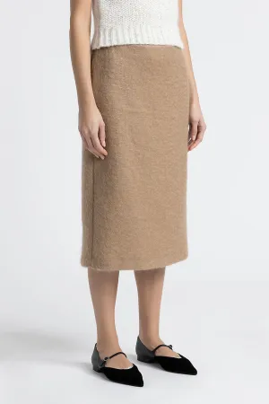 Wool and mohair pencil skirt