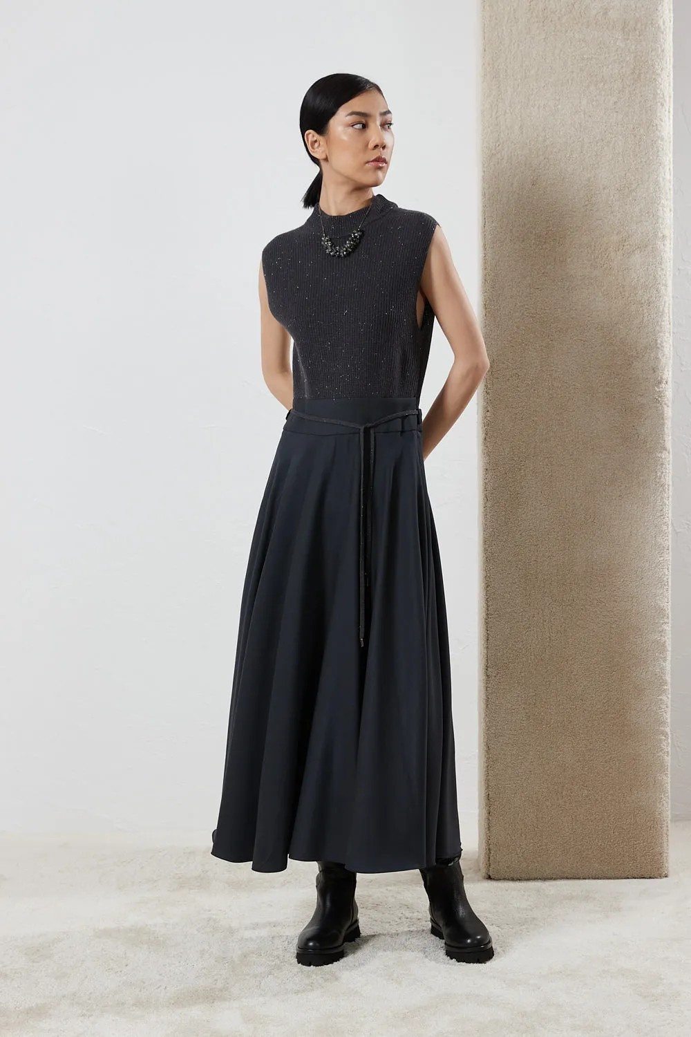 Wool, silk, cashmere and lurex dress